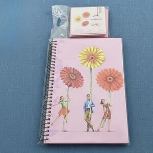 Studio 18 Karen Stolper Journal & Note Cards Set Pink Gerbera Daisy Floral New